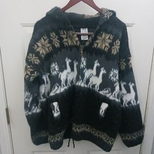 a.n.a Black and White Alpaca Wool Jacket